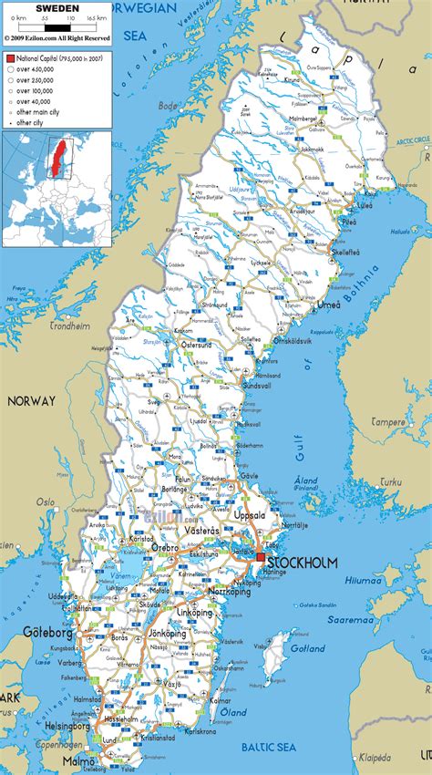 Maps of Sweden | Detailed map of Sweden in English | Tourist map of Sweden | Road map of Sweden ...