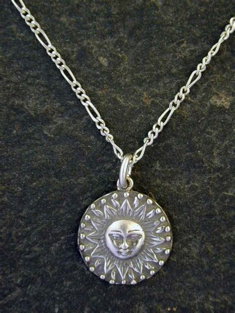 Sterling Silver Sun Pendant on a Sterling Silver Chain. - Etsy