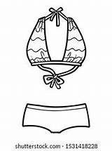 Coloring Book Children Bikini Stock Vector Royalty Free 1531418228  sketch template