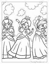 Mario Princess Peach Coloring Page Free Printable sketch template