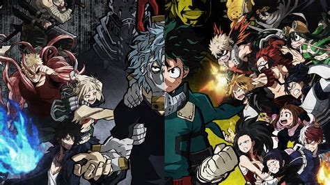 Download wallpaper 1920x1080 my hero academia, izuku, face-off, art, full hd, hdtv, fhd, 1080p ...