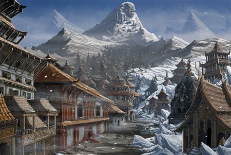 Fantasy landscape, Fantasy city, Fantasy village