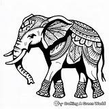 Tribal Elephant Coloring Pages  Free & Printable sketch template