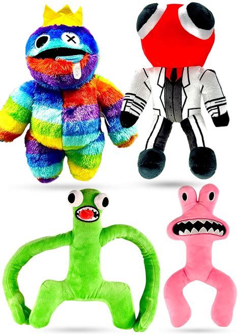 Rainbow Friends 4 Pack Plush Toy, Soft Stuffed Animal Monsters Doors ...