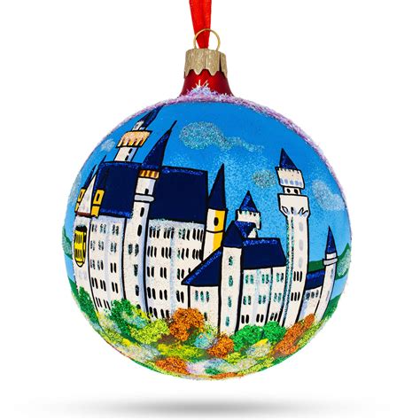 Buy Neuschwanstein Castle, Fussen, Germany Glass Ball Christmas Ornament 4 Inches – BestPysanky