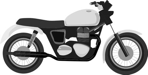 Clipart - Grayscale Motorcycle