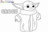 Grogu Coloring Pages sketch template