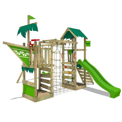 Buy MOOSE Wooden Climbing Frame WaterWorld XXL with Swing Set and Slide ...