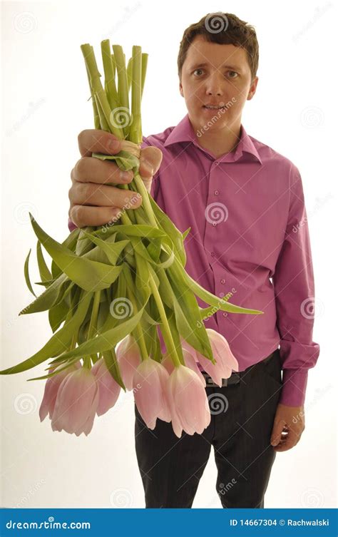 Funny giving a flower stock photo. Image of nerd, affection - 14667304