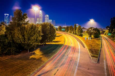 Charlotte Skyline At Night Free Stock Photo - Public Domain Pictures