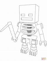 Minecraft Skeleton With Hoe coloring Page  Free Printable Coloring Pages sketch template
