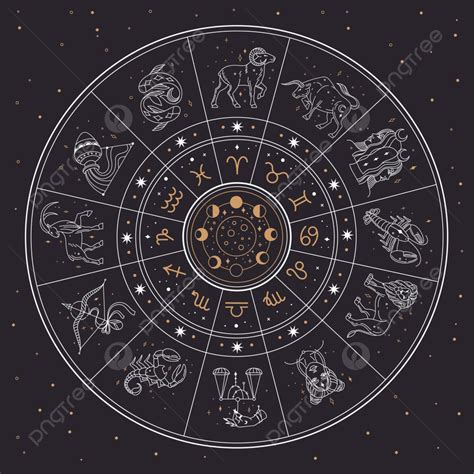 Astrology Horoscope Zodiac Vector Hd Images, Horoscope Astrology Circle With Zodiac Signs And ...