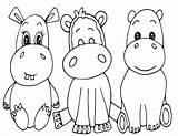 Cute Hippo Coloring Pages sketch template