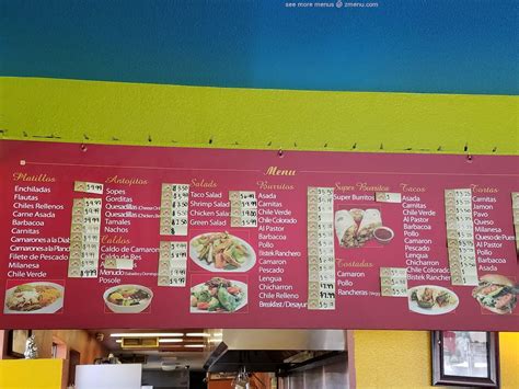 Menu at La Plaza Bakery, Soledad