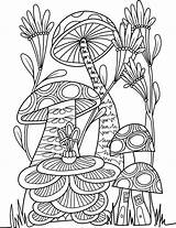 Mushroom Magical House Coloring Page For Adults 10840870 Vector Art At  sketch template