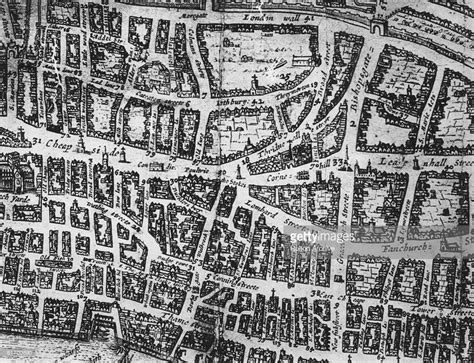 A map of the City of London, showing Cheapside, Threadneedle Street and ...