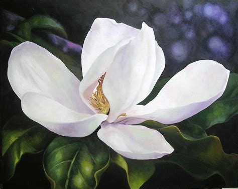 Magnolia Flower Painting by Chris Hobel - Fine Art America