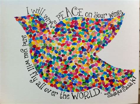 Peace Dove made with the thumbprints of 47 preschoolers. | Idee ...