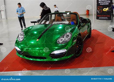 Green Porsche Boxster 987 in Crocus Expo 2012 Editorial Photo - Image ...