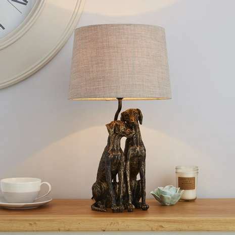 Murphy Dogs Antique Brass Table Lamp | Table lamp, Brass table, Bedside table lamps