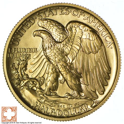 2016 Walking Liberty Half Dollar 1/2 Oz .999 Gold- Rare US Mint Commemorative | Property Room