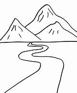 Mountain Background Coloring Page Pages sketch template