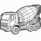 Cement Mixer Truck 🚚🏗️ Coloring Page sketch template