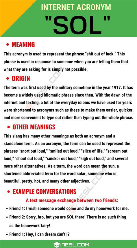 "SOL" Meaning, Origin and Examples • 7ESL