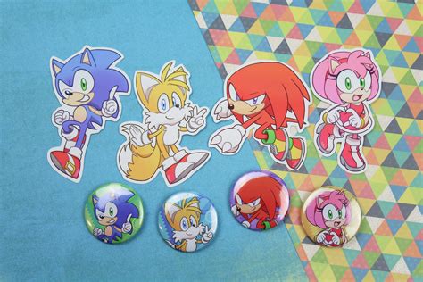 Sonic Tails Knuckles Amy Rose Sonic the Hedgehog Fan Art | Etsy