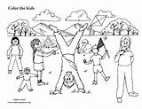 Kids Playing In The Park – Coloring Nature sketch template