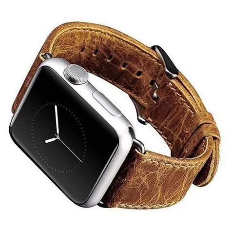 38MM 42MM Apple Men's Watch Band Genuine Leather Buckle Wrist Watch ...