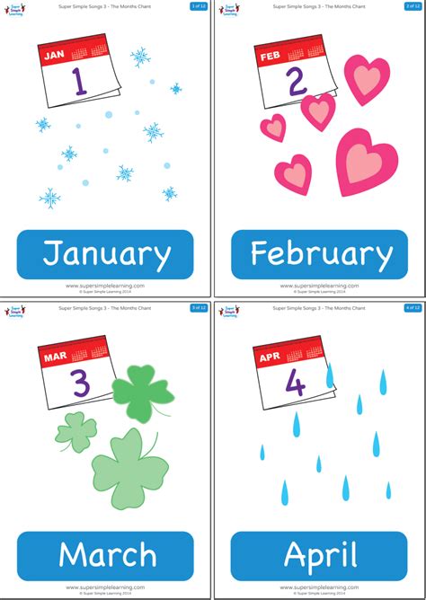 Printable Months Of The Year Flashcards - Printable Word Searches