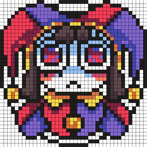 Pomni TADC Door Icon 40 X 40 Perler Bead Pattern | Bead Sprites | Characters Fuse Bead Patterns