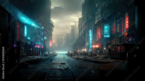 Cyberpunk streets illustration, futuristic city, dystoptic artwork at ...