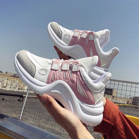 QWEDF Brand 2019 Breathable Mesh Women Casual Shoes Vulcanize Female Fashion Sneakers Lace Up ...