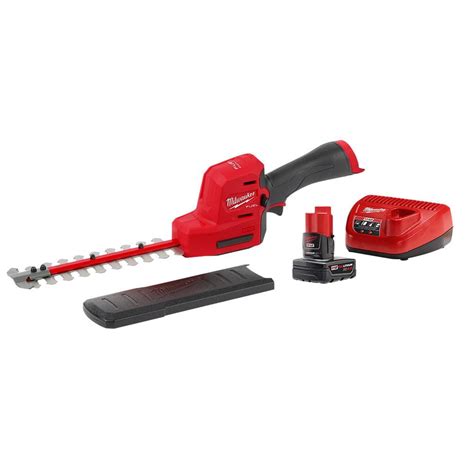 Milwaukee M12 FUEL 8 in. 12V Lithium-Ion Brushless Cordless Hedge Trimmer Kit with 4.0 Ah ...