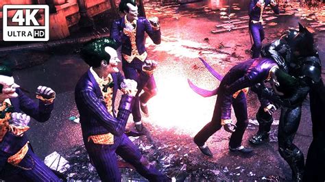 Batman And Joker Fighting Arkham City