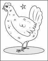 Chicken Coloring Pages Outline Vector For Book Free  sketch template