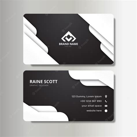 Premium Vector | Black and white minimalist business card