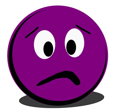 Vector illustration of purple confused smiley | Public domain vectors
