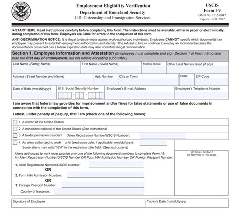 Employment Eligibility Verification Form I 9 2023 - Printable Forms Free Online