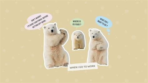 Beige Polar Bear Funny Meme Desktop Wallpaper Template and Ideas for Design | Fotor