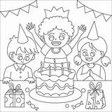 Birthday party coloring Page Vector 25345297 Art At Vecteezy sketch template
