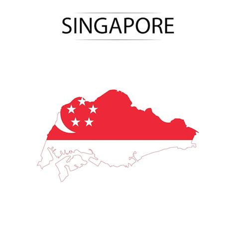 Premium Vector | Singapore flag and map national flag of singapore