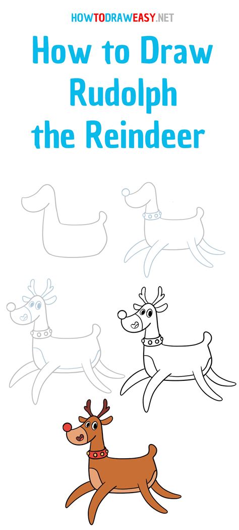 How to Draw Rudolph the Reindeer - How to Draw Easy