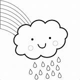 Rainbow With Cute Clouds Coloring Page  Free Printable Pages sketch template