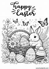 Bunny And Eggs coloring page easter  BubaKidscom sketch template
