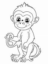 Premium AI Image  Monkey coloring Page For Kids sketch template