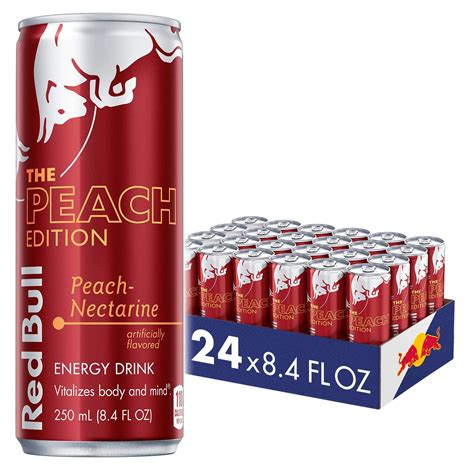 Amazon.com : Red Bull Energy Drink, Peach Edition, 8.4 Fl Oz (24 Pack ...