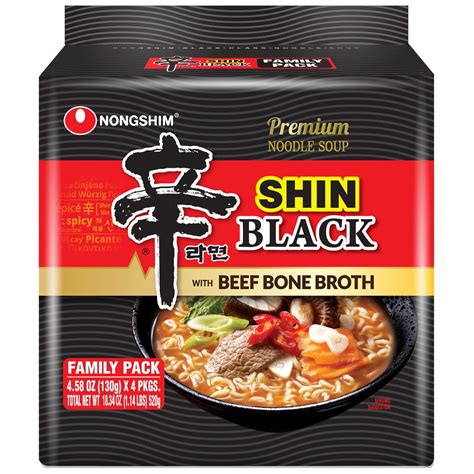 Nongshim Spicy Pot-au-feu Flavor Shin Black Noodle Soup, 4.58 oz, (Pack of 4) - Walmart.com